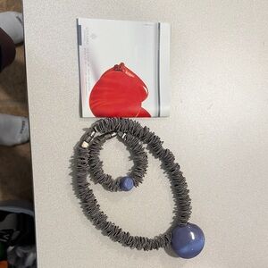 Elegant Gray and Purple Necklace